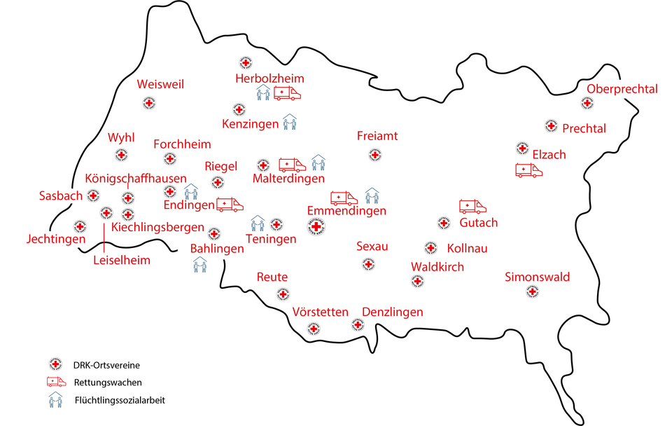 Karte Landkreis mit den Ortsvereinen Karte Landkreis mit den Ortsvereinen